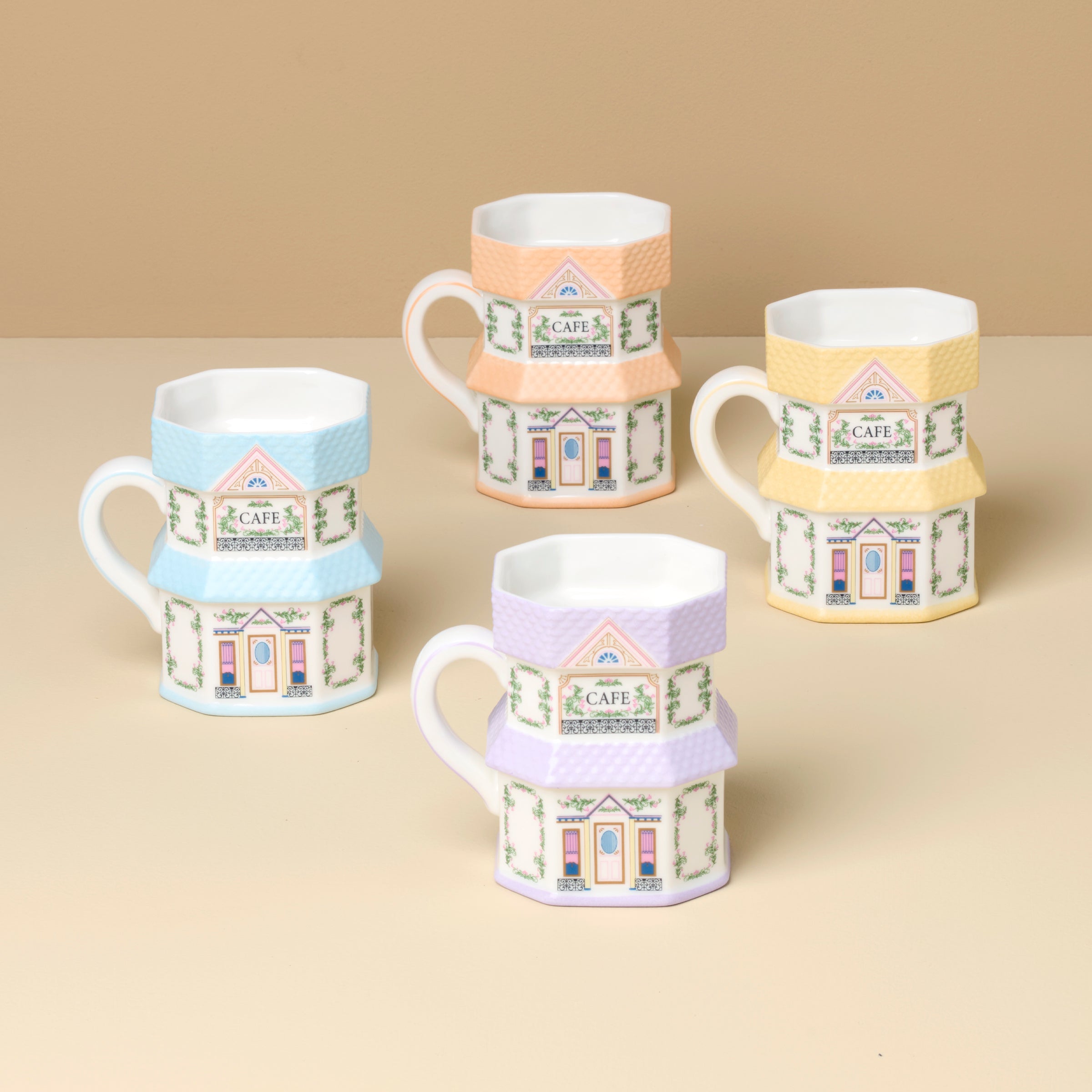 Thekbunny Thekbunny Spice Village Mugs, Set of 4