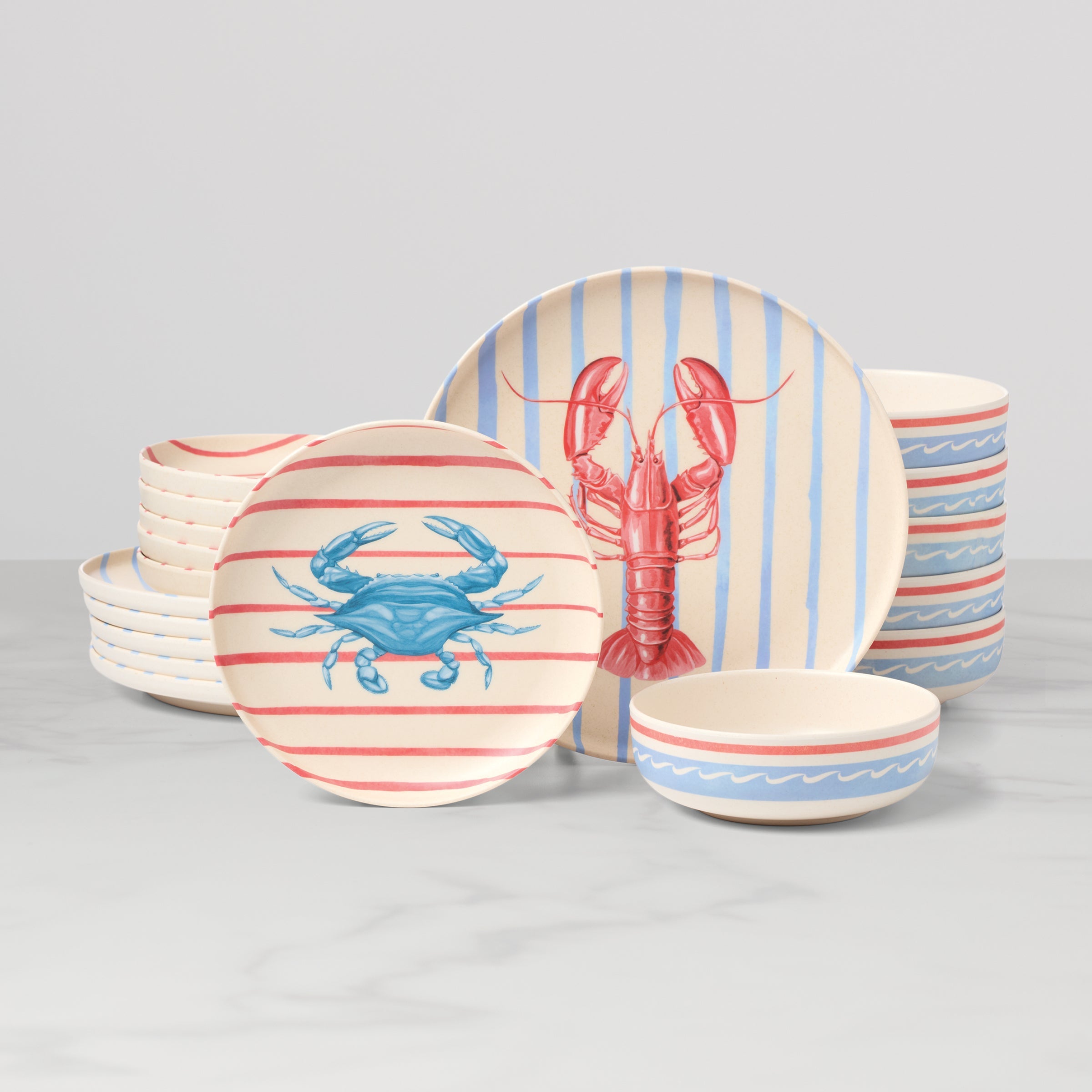 Thekbunny 24 Seven Melamine Wharfside 18 Piece Dinnerware Set