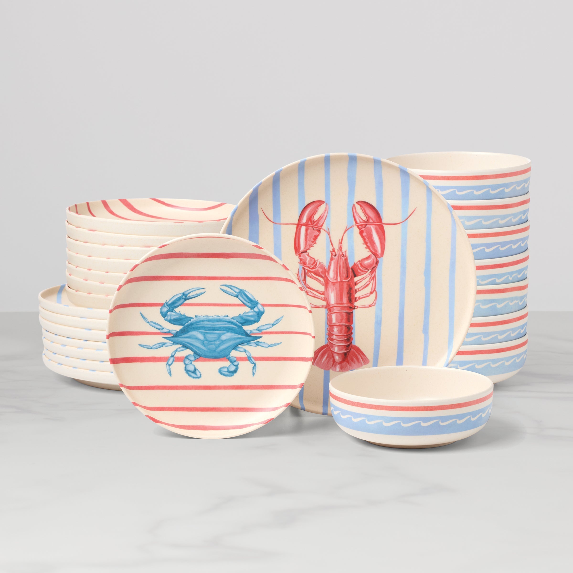 Thekbunny 24 Seven Melamine Wharfside 24 Piece Dinnerware Set