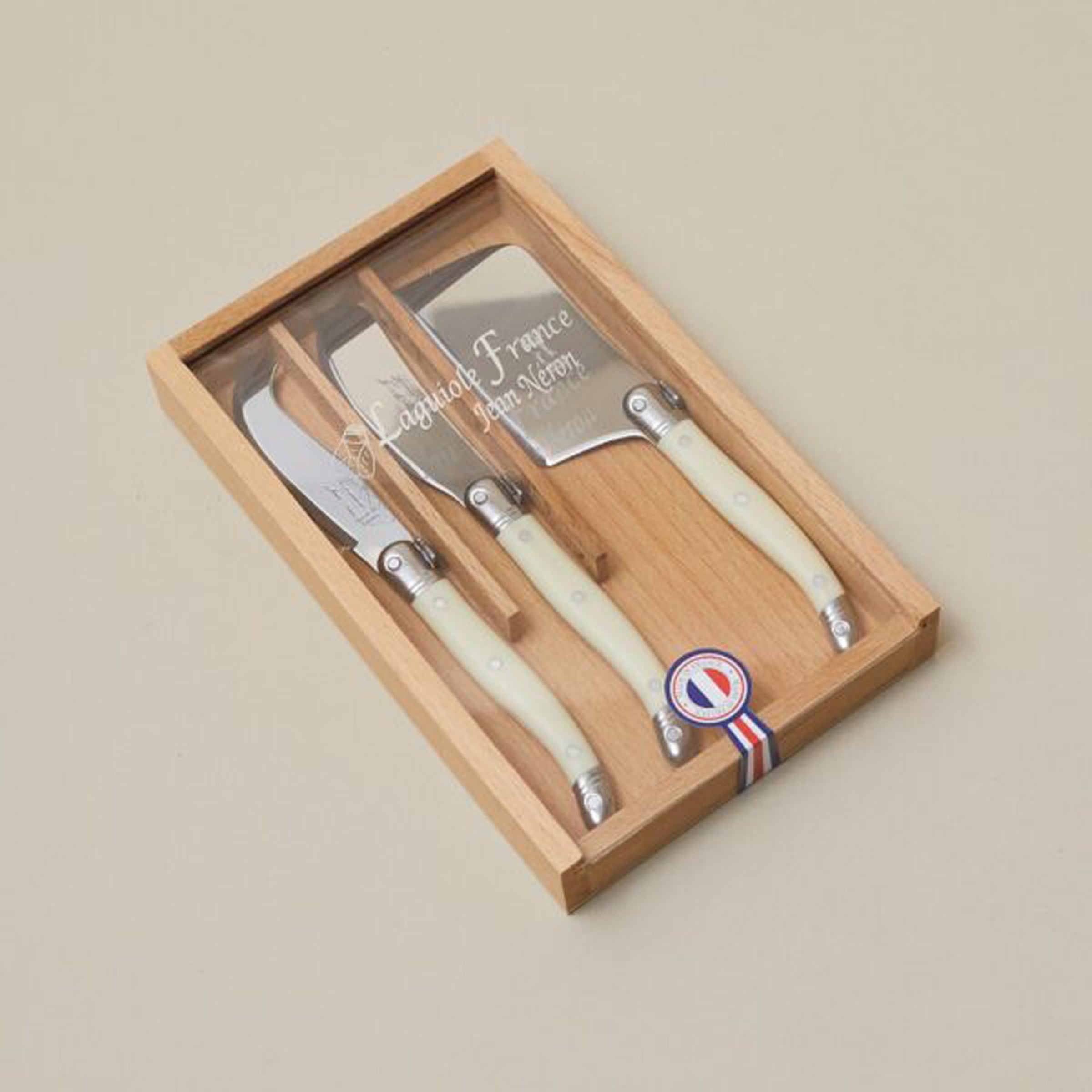 Thekbunny 3-Piece Mini Cheese Utensil Set, Ivory