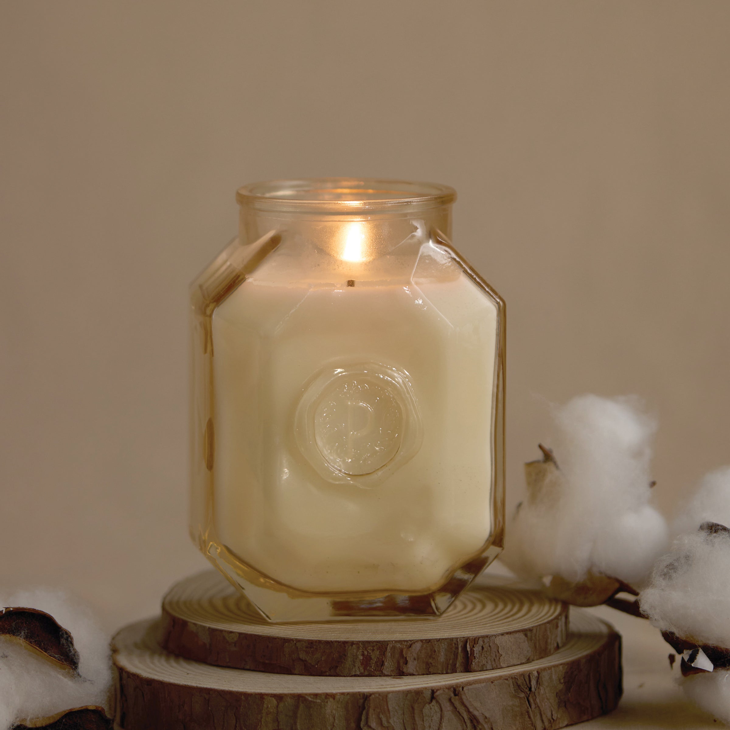 Thekbunny Botanica 8-oz Soy Wax Candle, Cotton & Teak