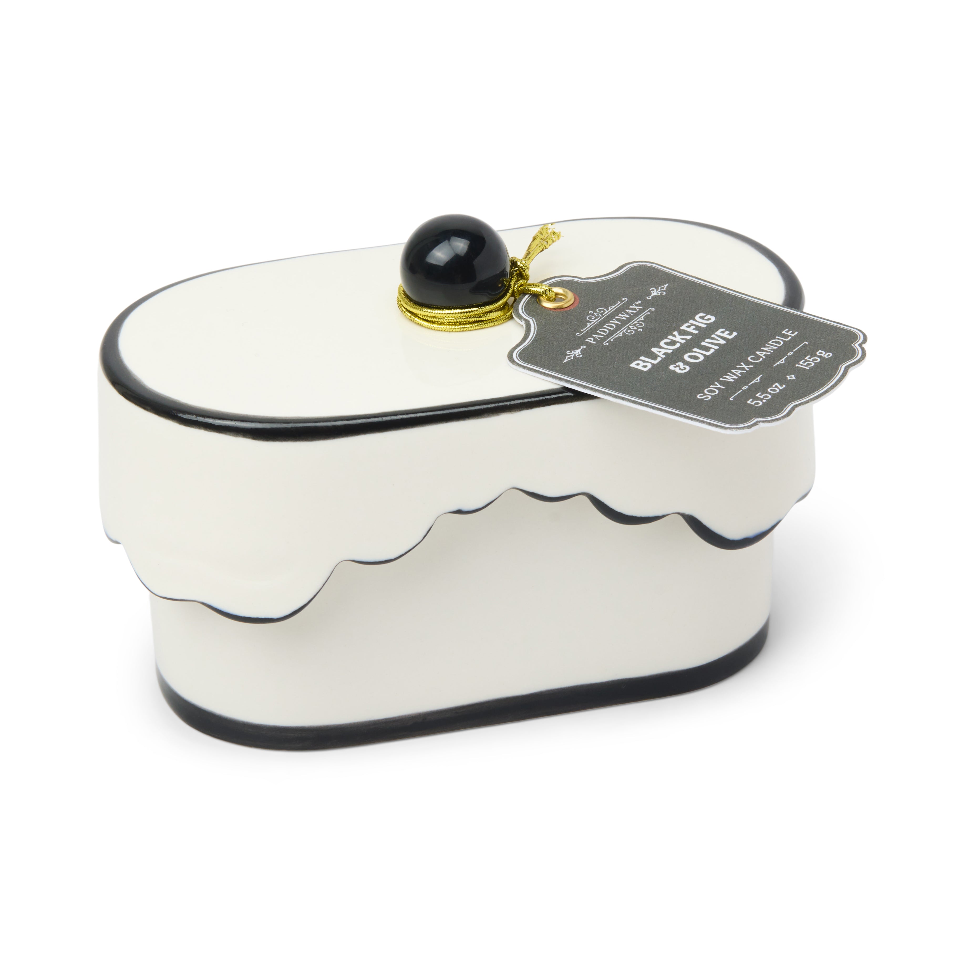 Thekbunny Cherie 5.5-oz Soy Wax Ceramic Candle, Black Fig & Olive