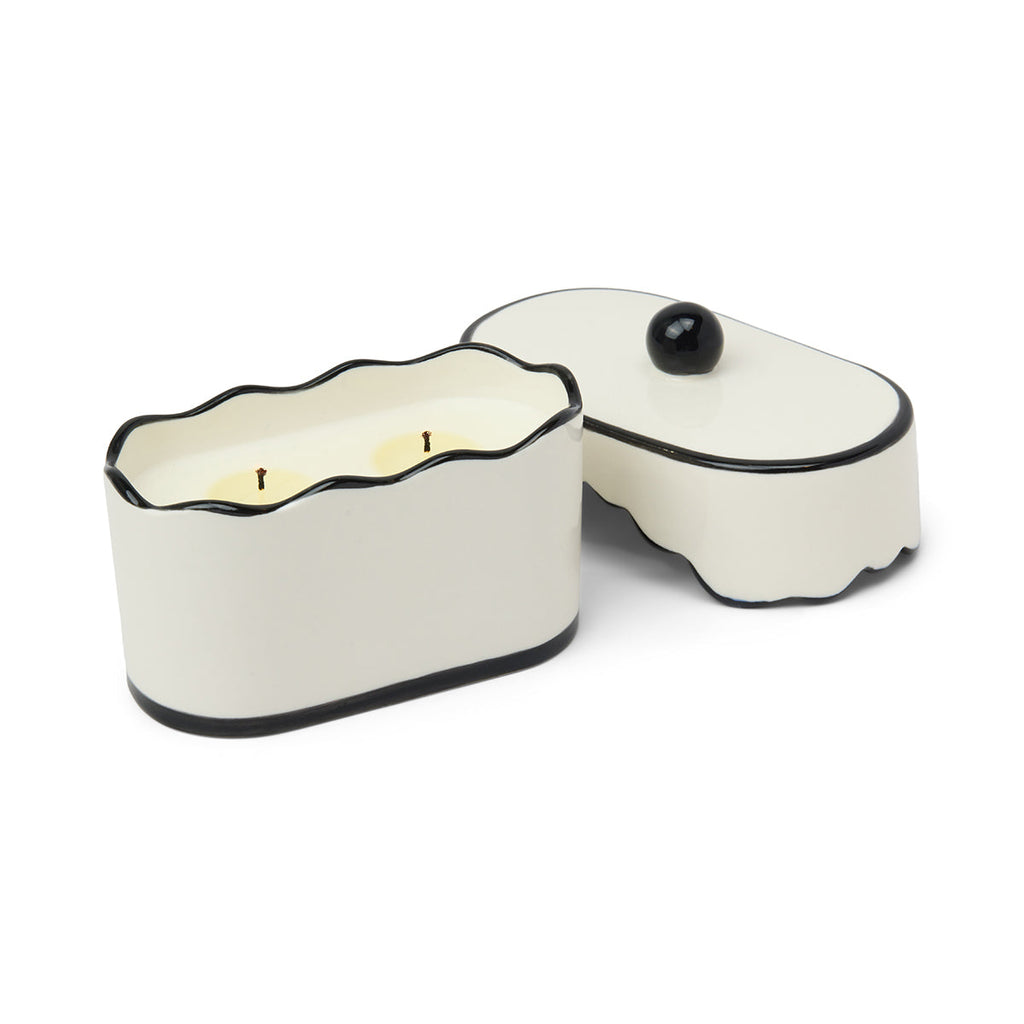 Thekbunny Cherie 5.5-oz Soy Wax Ceramic Candle, Black Fig & Olive