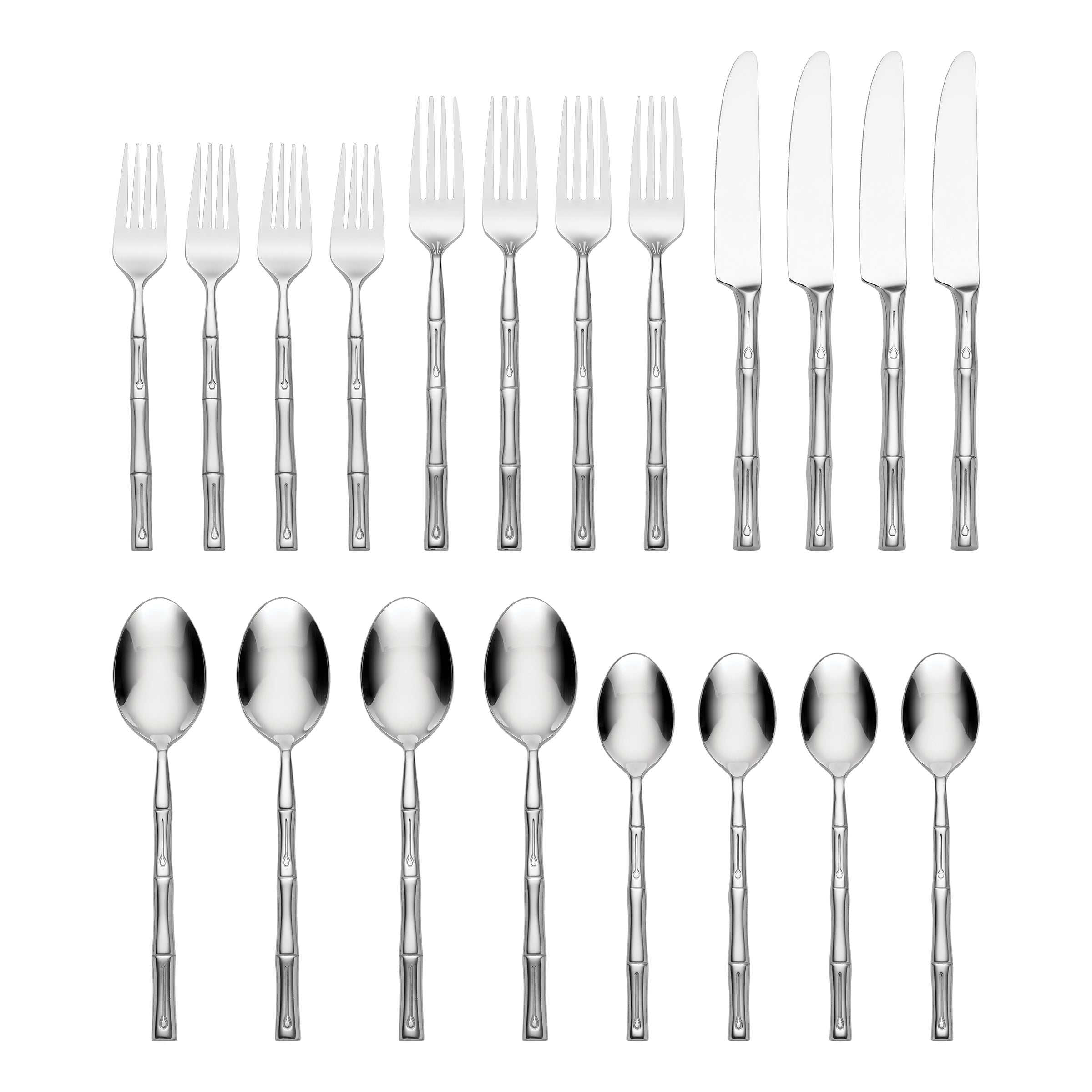Thekbunny Bamboo 20 Piece Flatware Set