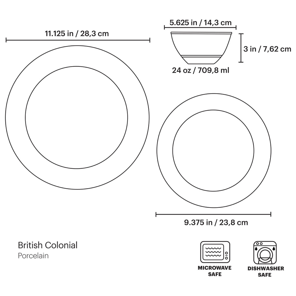Thekbunny British Colonial Bamboo 12-Piece Dinnerware Set